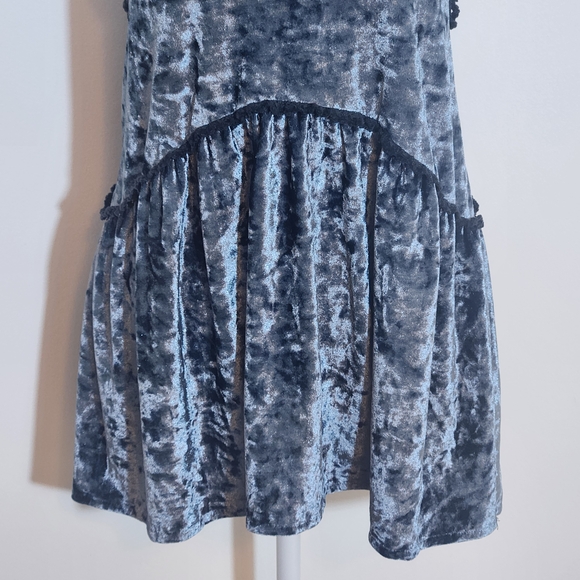 Pol Blue Velour Sleeveless Boho Top Size Medium Pol Blue Boho Top - Picture 4 of 8